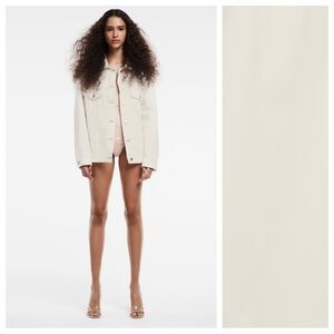 NWT. Zara Ecru Denim Oversized Collared Jacket. Size M-L.